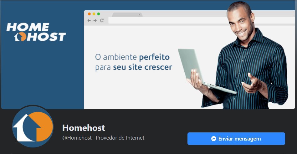 Fanpage da HomeHost no Facebook em 2020 - implementado por Gustavo Gallas, Novo diretor de Midias Sociais da HomeHost, em 2012.jpg