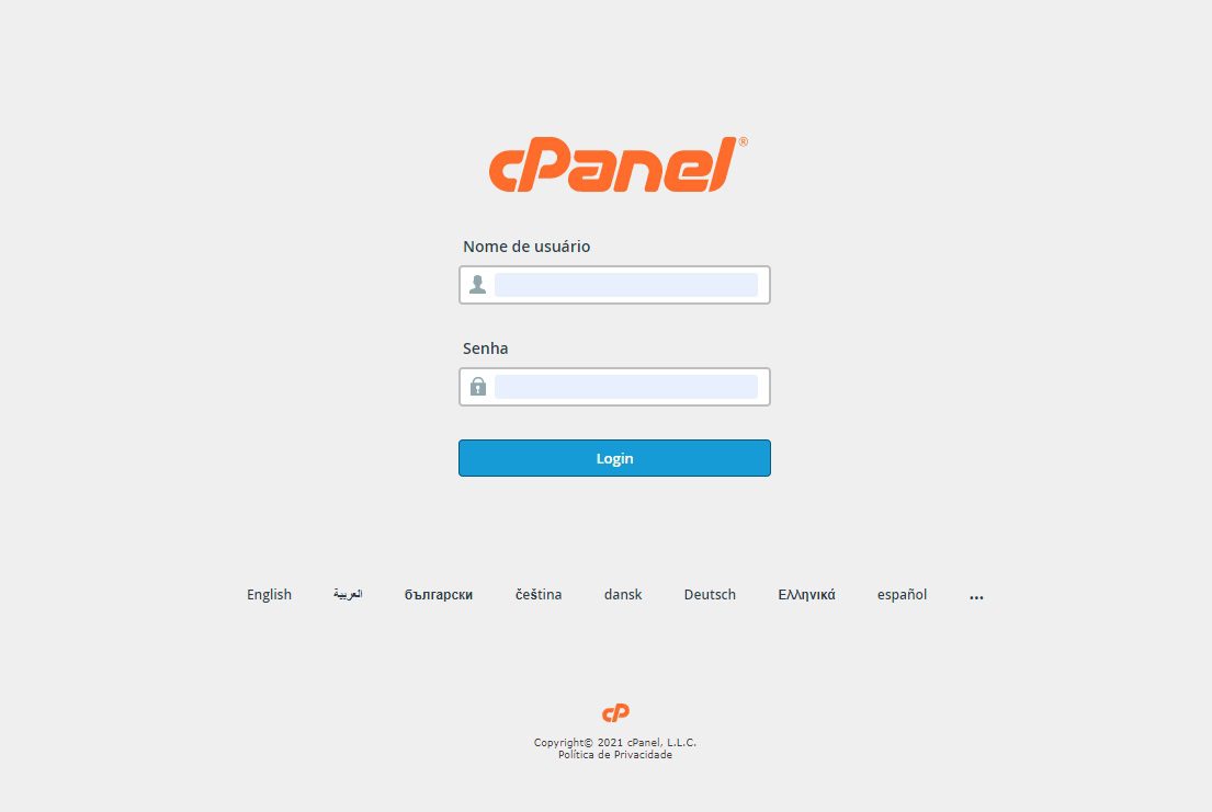 Painel de Login do cPanel