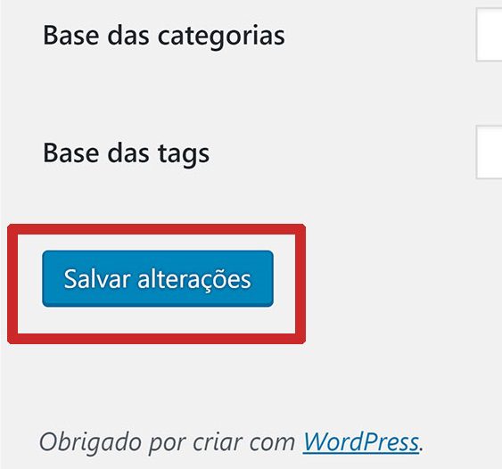 Salvar as configurações de Links Permanentes no WordPress