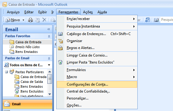 configurar o outlook 2007