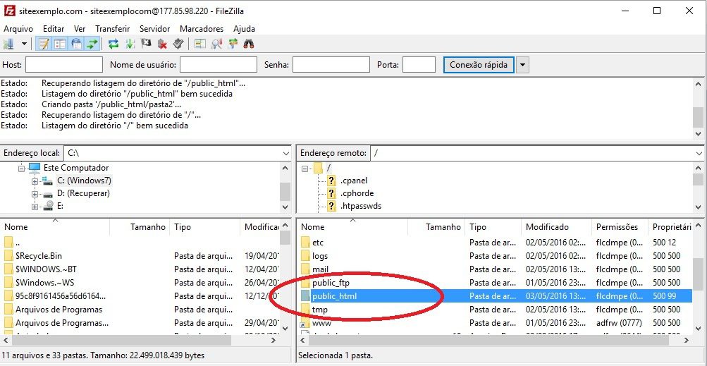 chmod permissoes arquivos filezilla 2