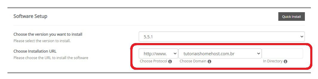 endereço URL do wordpress