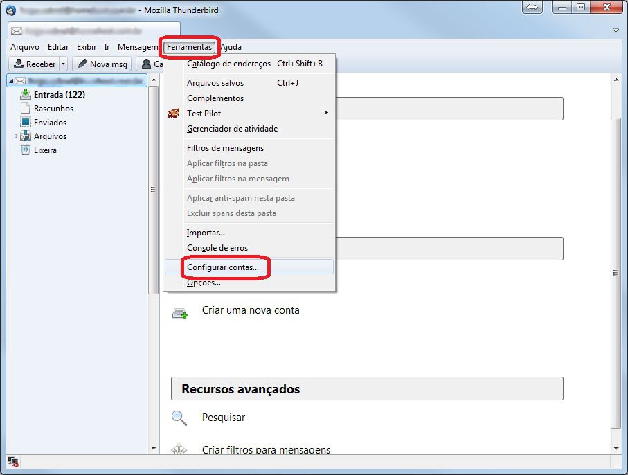 Como usar a porta 587 para envio no Thunderbird