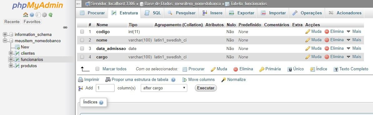 dados criados
