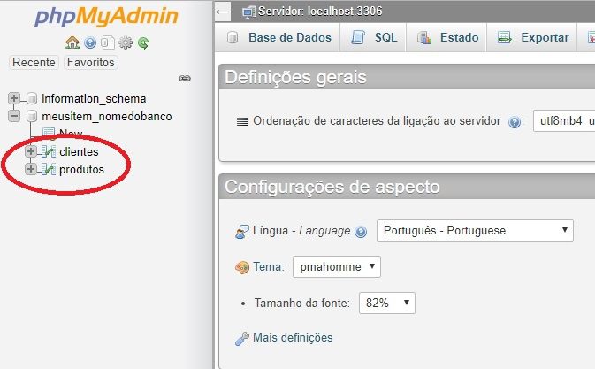 acessar as tabelas do mysql