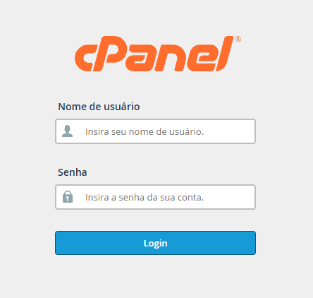 Tela de login do cPanel