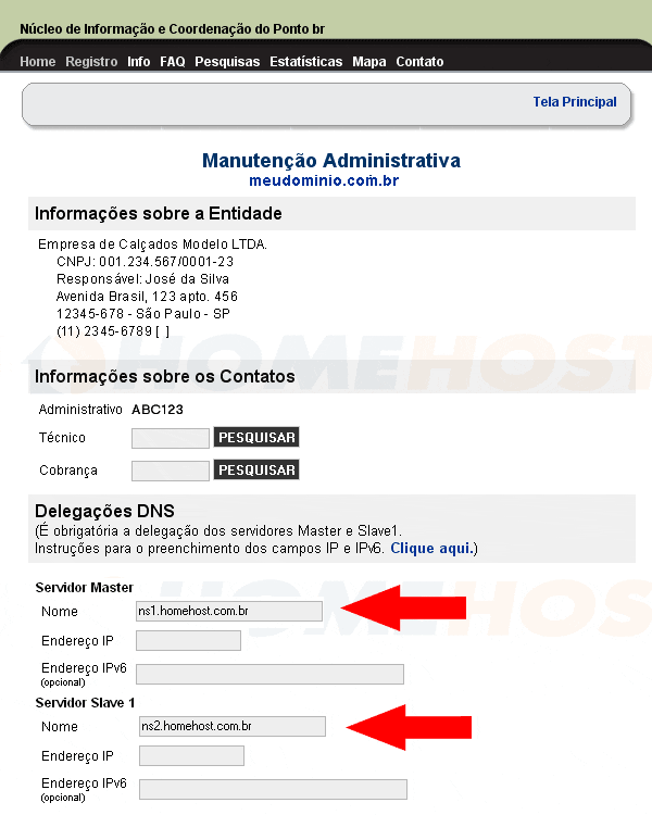 Como alterar DNS pelo Registro.br
