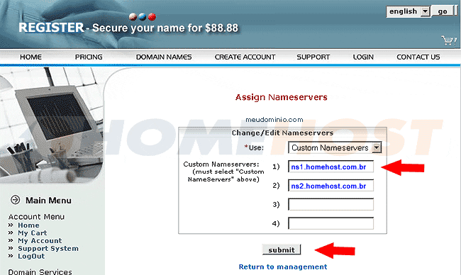 Como alterar o DNS de um domínio .COM .NET ou .ORG