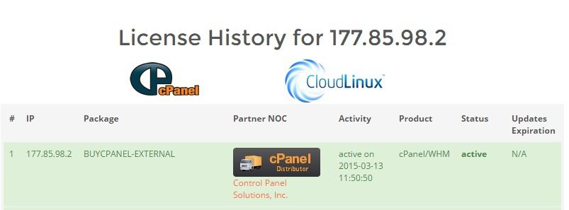 Invalid license file cpanel , resultado