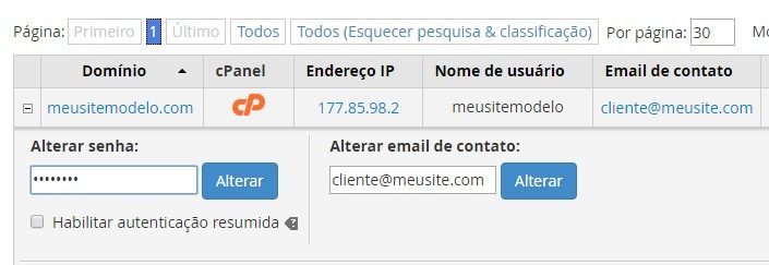 alterar senha cpanel whm revenda de hospedagem 3