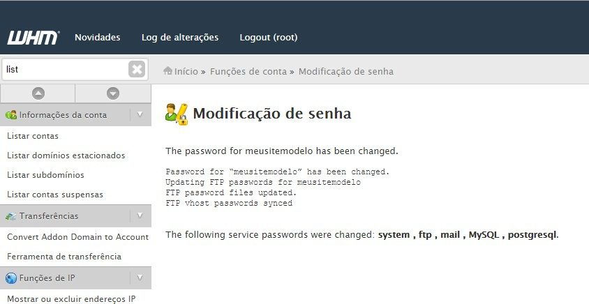 alterar senha cpanel whm revenda de hospedagem 4