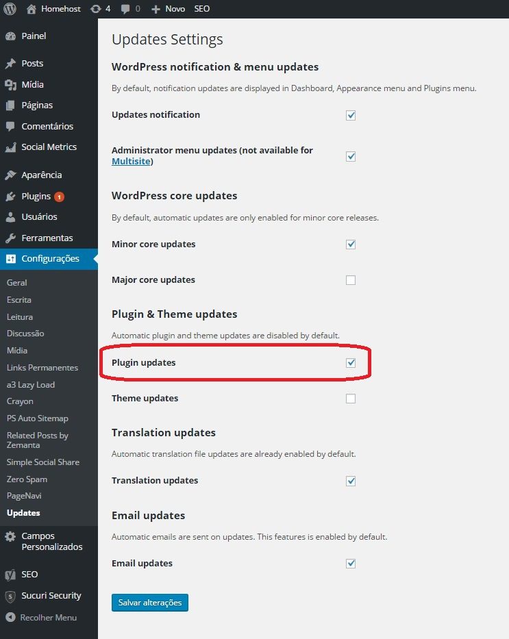 Atualizar plugins