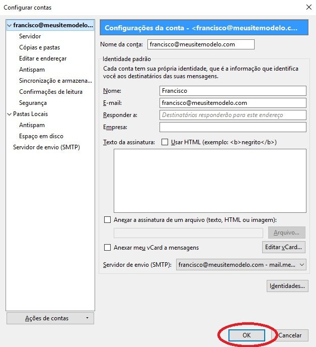 configurar email no thunderbird 10