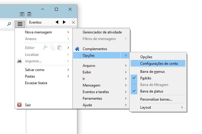 configurar email no thunderbird 2