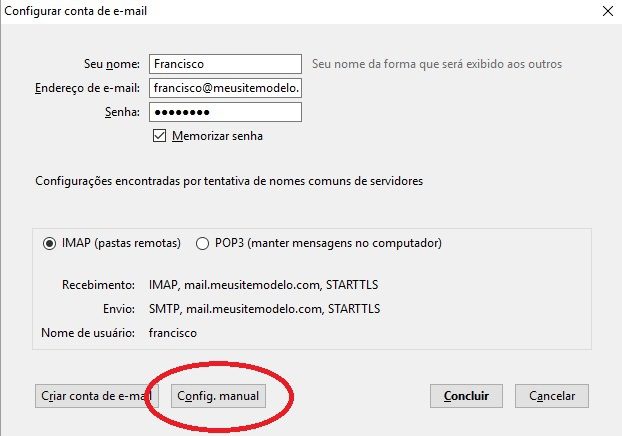 configurar email no thunderbird 6
