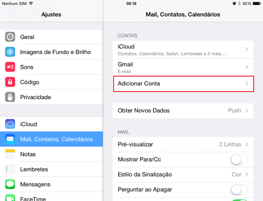 configurar email no iphone 1