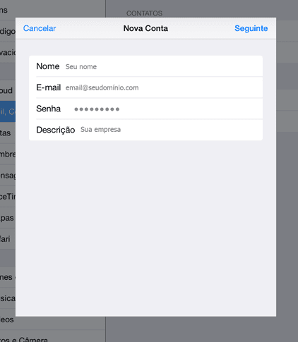 configurar email no iphone 4