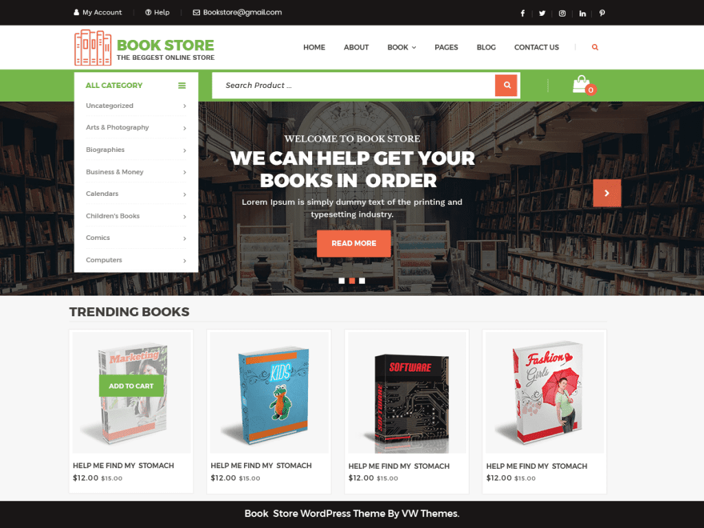 Tema wordpress VW Book Store