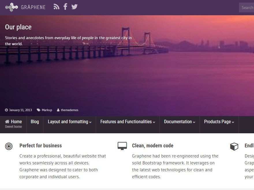 Tema wordpress graphene