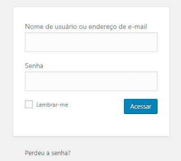 Como acessar seu site WordPress 1 Caixa de login no wordpress
