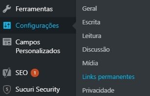 configurações do wordpress