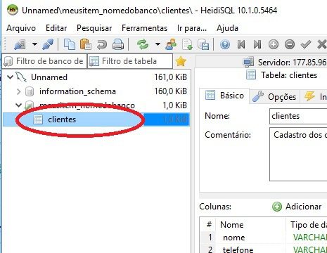 acessando banco de dados clientes