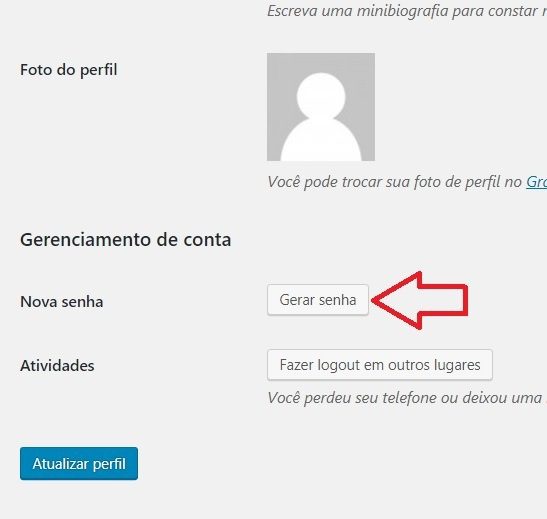 Gerar Nova Senha WordPress