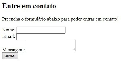 Criando um formulário de contato ao nossa página HTML