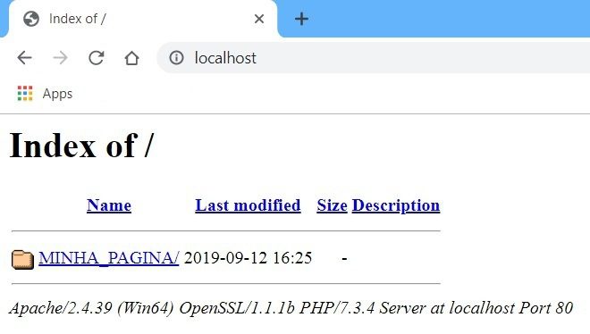 O que é PHP: Acessando o localhost com o MINHA_PASTA