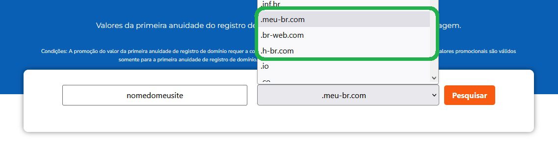 pesquisa por extensões de domínios gratis