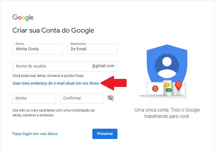 Criando conta google com E-mail de Domínio próprio 