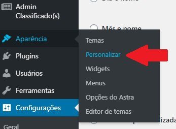 Personalizar Aparência Tema WordPress