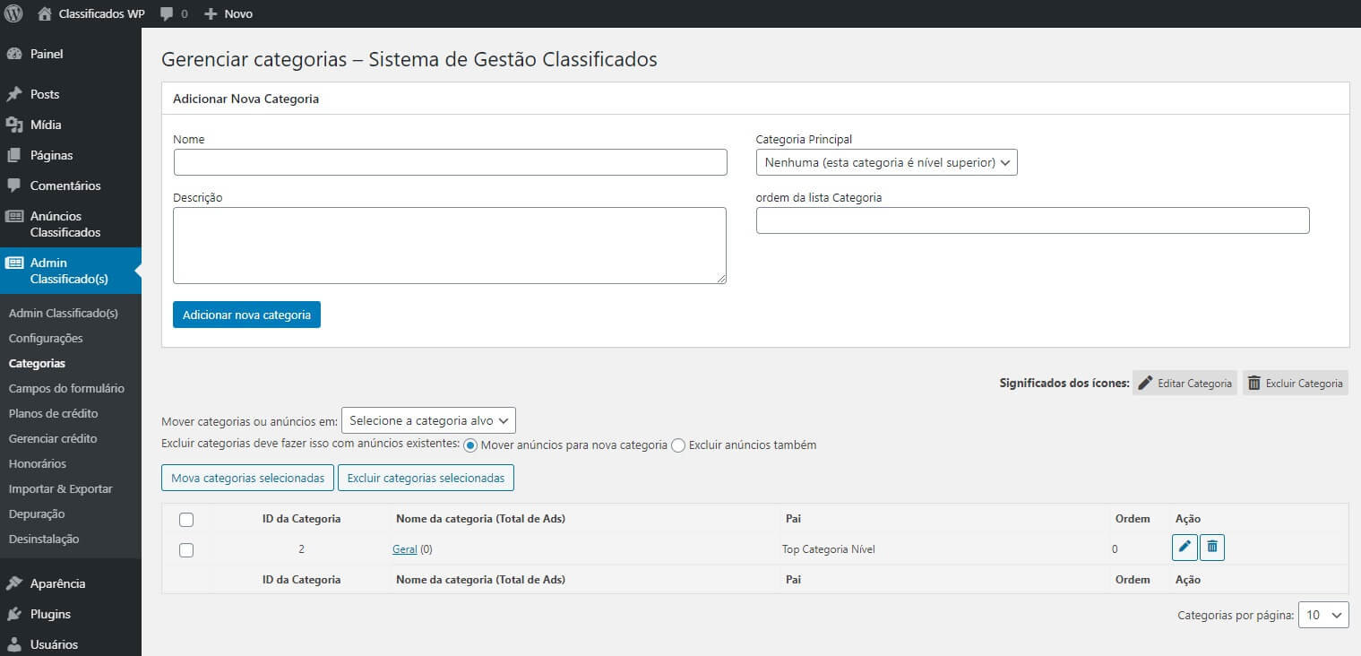 Criando Categorias para nosso Classificados WordPress