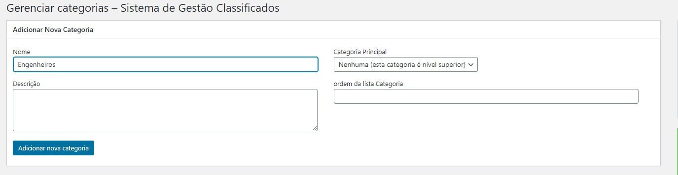 Criando Categorias para nosso Classificados WordPress