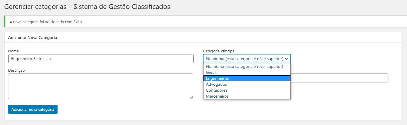 Hierarquizando as categorias dos classificados