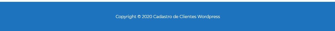 Rodapé do Site de Cadastro de Clientes em WordPress