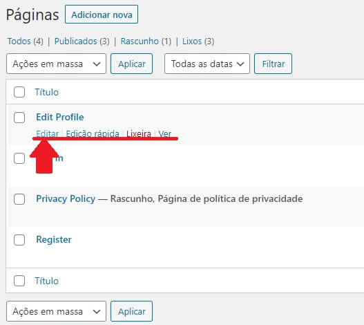 Como alterar Páginas WordPress