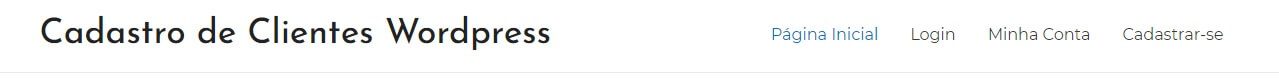 Configurando o menu do Site de Cadastro de Clientes em WordPress