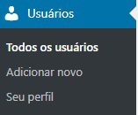 Configurando usuários através do painel de Administrador do WordPress