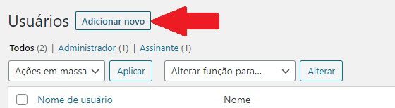 Configurando usuários através do painel de Administrador do WordPress
