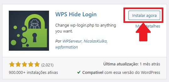 Instalando o plugin WPS Hide Login no WordPress