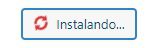 Botão "instalando" do wordpress