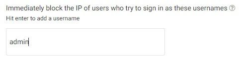 Bloqueando IP por tentar usuário "admin" no Wordfence
