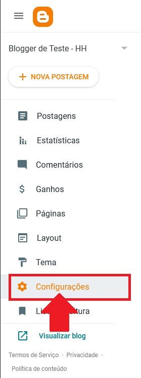 Acessando as Configurações do Blogger