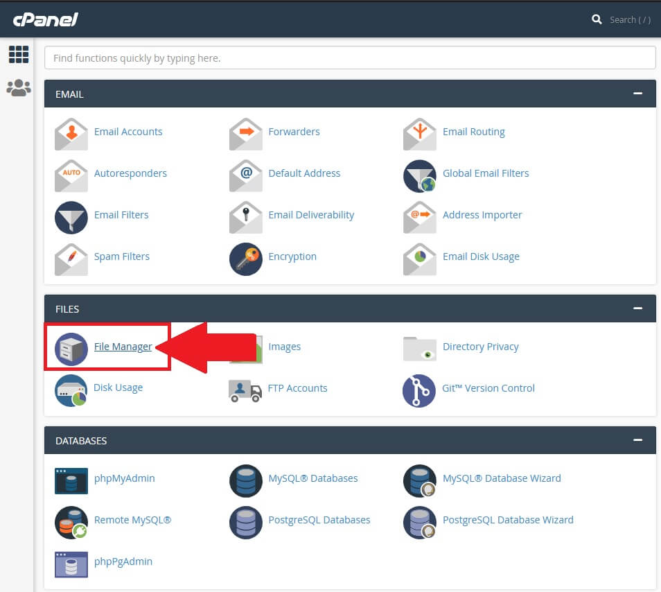 Acesse o Gerenciador de Arquivos no cPanel