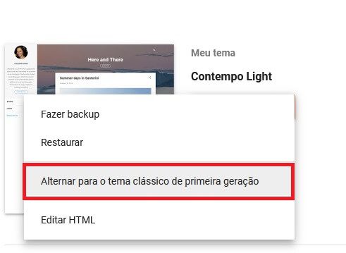 Alterne para o tema clássico de primeira Geração