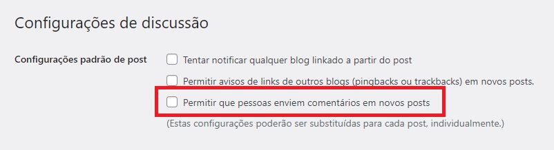 Bloquear Completamente Comentários