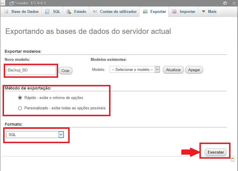 Criando um Backup do Banco de Dados