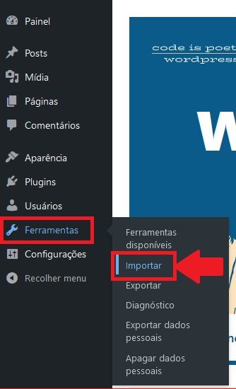 Importar o conteúdo para o WordPress para Migrar do Blogger para o WordPress