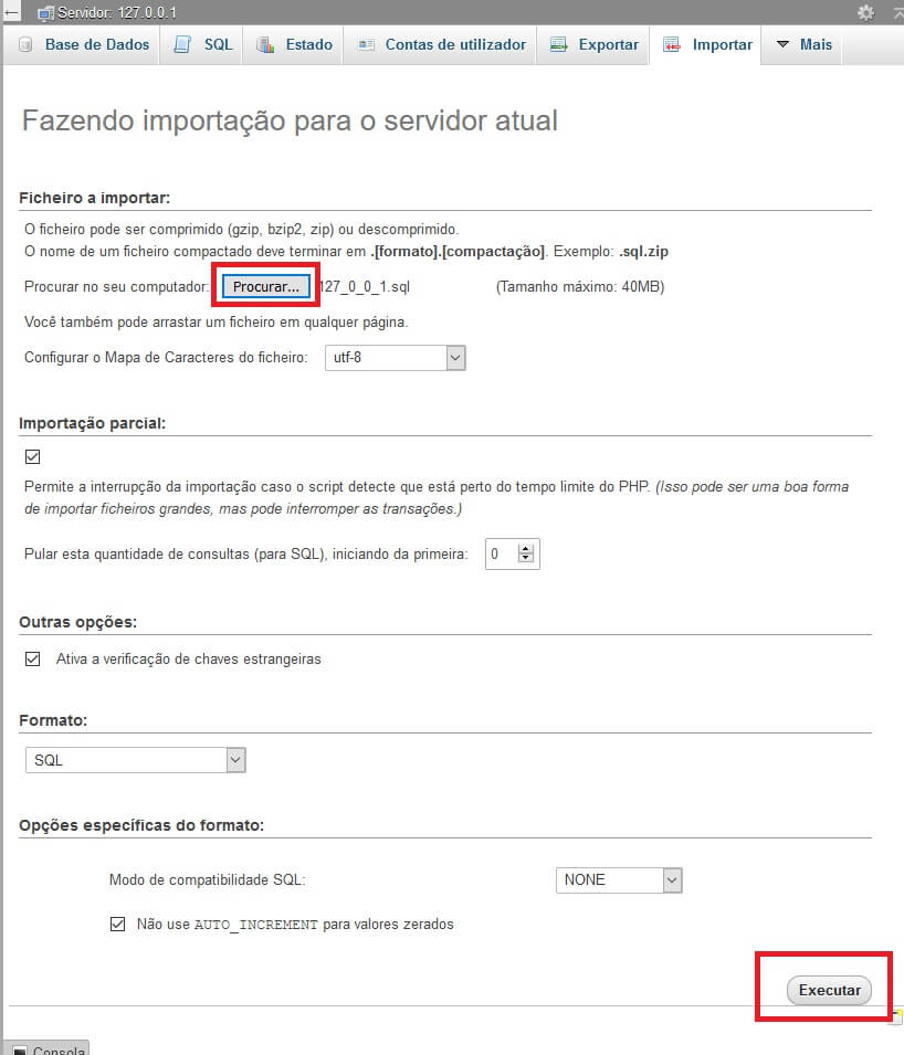 Importar Banco de Dados no PHPMyAdmin